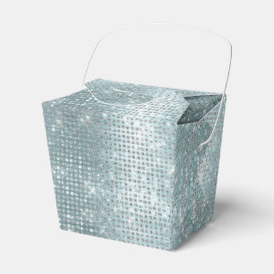 Glam Aqua Glitzy Silver Sparkle Geschenkschachtel