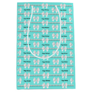 Glam Aqua Tiffany Thema Bougie Alles Gute zum Gebu Mittlere Geschenktüte