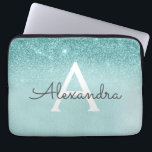 Glam Aquamarin Aqua Blue Glitzer und Sparkle Monog Laptopschutzhülle<br><div class="desc">Glam Aquamarin Aqua Blue Ombre Imitate Glitzer und sparkle Moderne und elegante Monogram Case. Dieser Fall kann so angepasst werden,  dass er Ihren Anfangs- und Vornamen enthält.</div>