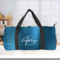 Glam Aquamarin Blue Brushal Metal White Monogram