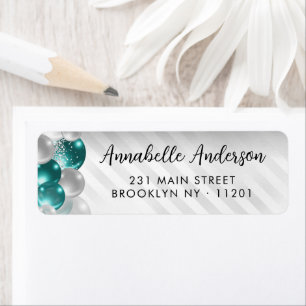 Glam Aquamarin Green Silver Ballon Glitzer Geburts