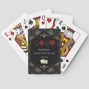 Glam Art Deco Vegas Casino Royale 50. Geburtstag Spielkarten