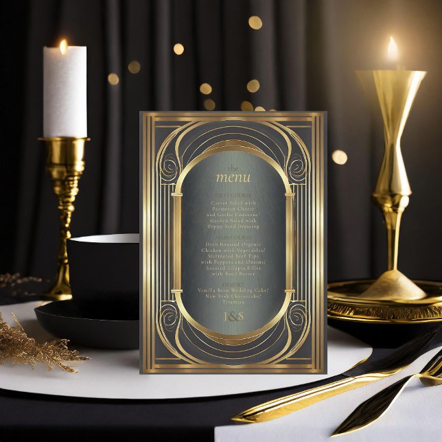 Glam Art Deco Wedding Menu ID1033 (Von Creator hochgeladen)