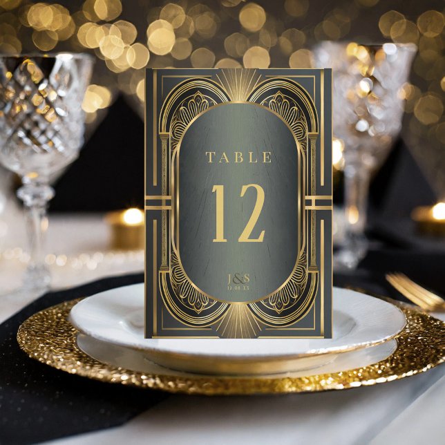 Glam Art Deco Wedding Tischnummern ID1033 (Von Creator hochgeladen)