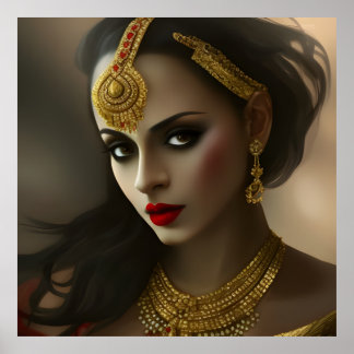 Glam Asian Beautiful Frau Exotic Edelsteine Poster