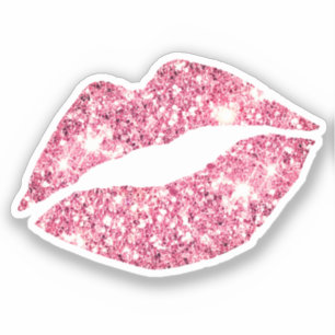 Glam Ästhetik Girly Pink Glitzer Lippen Aufkleber