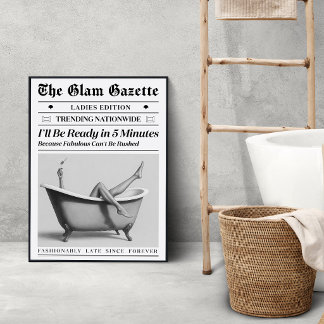 Glam-Badezimmer-Zeitungsplakat | Fashionably Poster