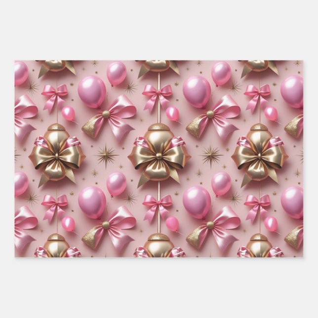 Glam Birthday Pattern Geschenkpapier Set (Vorderseite)