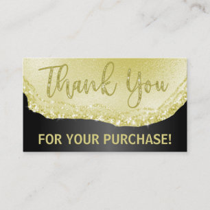 Glam Black Gold Agate Vielen Dank Einkauf Einlage Visitenkarte