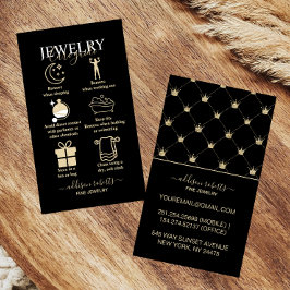 Glam Black Gold Crown Schmuckpflege Visitenkarte