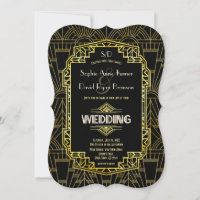 Glam Black & Gold Gatsby Art Deco Hochzeit