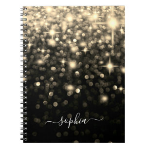 Glam Black Gold Glitzer Sparkboard Notebook Notizblock