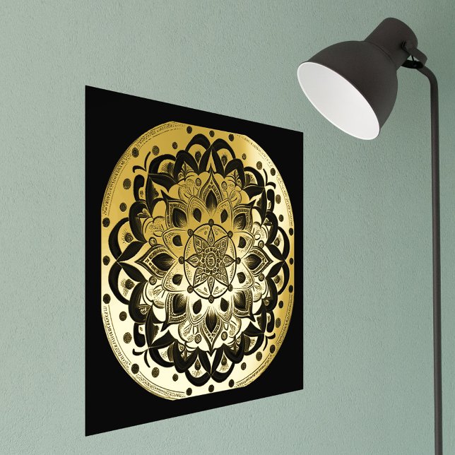 Glam Black Gold Mandala Illustration Foliendrucke (Von Creator hochgeladen)