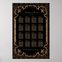 Glam Black Great Gatsby Art Deco 20s Seating Chart