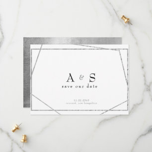 Glam Black & Metallic Silver Save the Date