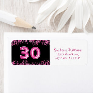 Glam Black Pink Foil Ballon 30. Geburtstag Party