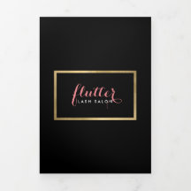 Glam Black Pink Gold Lash Broschüre