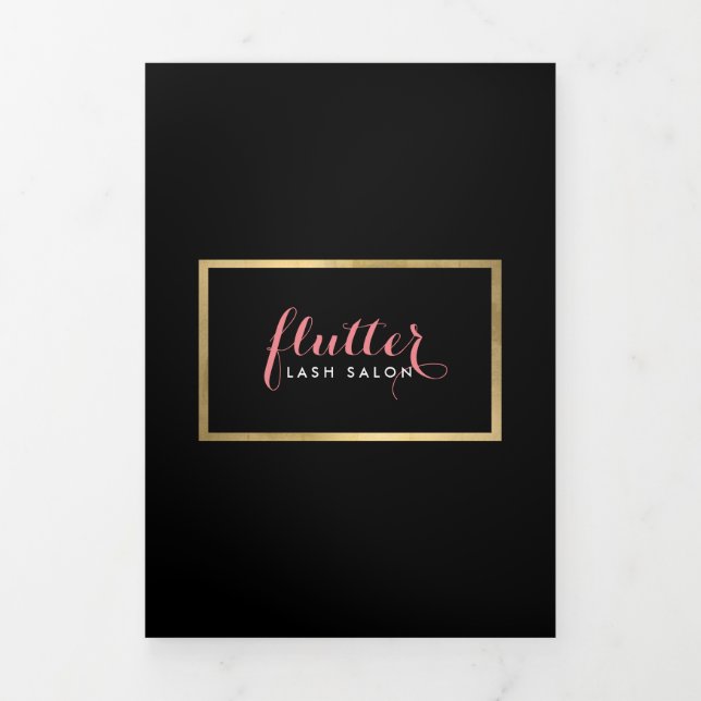 Glam Black Pink Gold Lash Broschüre (Cover)