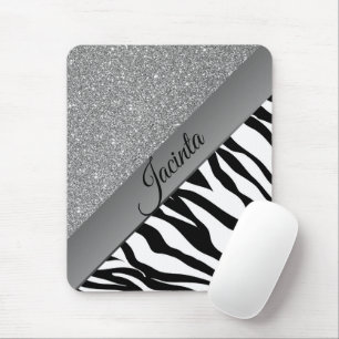 Glam Black und White Zebra Mousepad