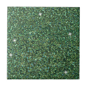 Glam Blau Türkis Glitter Funkel Chic Fliese