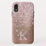 Glam Bling Rose Gold Diamond Confetti Mit Monogram Case-Mate iPhone Hülle<br><div class="desc">Elegant,  Glam,  Girly Shiny Imitats Rose Gold Diamant Konfetti i i Handy Gehäuse. Die Imitate Rose Gold gebürstete Metall Hintergrund,  mit rosa Rosengold und weiße Diamanten Konfetti gepunktete. Personalisieren Sie mit Ihrem Namen und Monogramm Initial. Bitte beachten Sie: dieses Design ist ein gedruckter Foto-Effekt ohne echten Glitzer und Juwel.</div>
