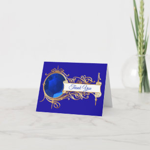 Glam Blue Sapphire Danke Note Card