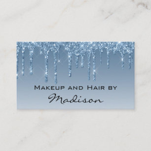Glam Blue tropfender Glitter Makeup-Artist Visitenkarte