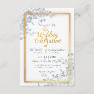 Glam Blume Gold Frame Kalligrafie Einladung