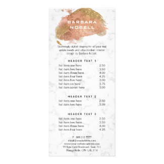 Glam Blush Gold Glitzer Paint White Marmor Werbekarte