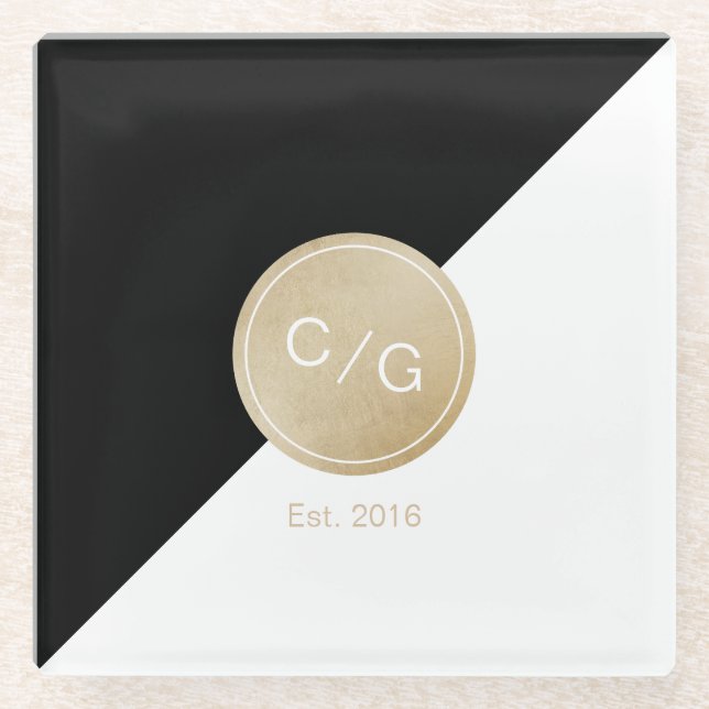 Glam blush Imitate Glitzer Rose Goldkalligraphie L Glasuntersetzer (Vorderseite)