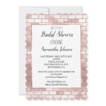 Glam Blush Pink Bricks Brautparty