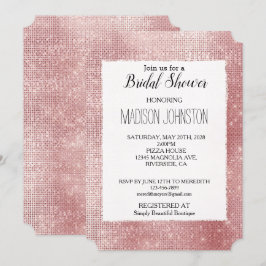 Glam Blush Pink Glitz Einladung