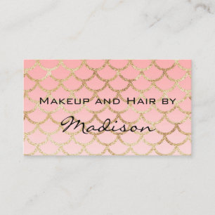 Glam Blush Pink Gold Meerjungfrau Glitter Makeup-A Visitenkarte
