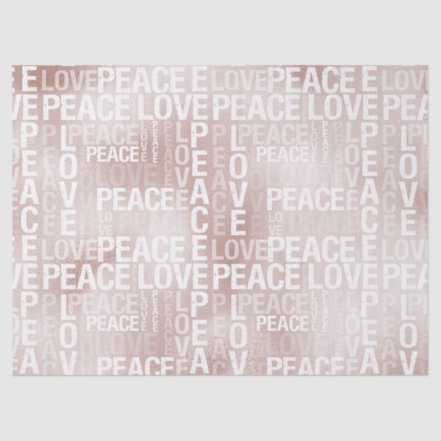 Glam Blush Pink Peace Liebe Seidenpapier (Vorderseite)