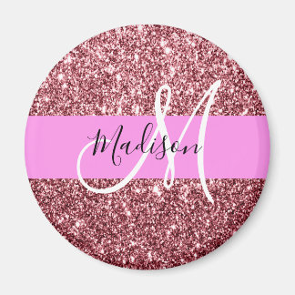 Glam Blush Pink Rose Gold Glitzer Sparklogramm Magnet