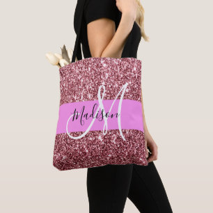 Glam Blush Pink Rosen Gold Glitter Funkel Monogram