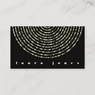 Glam Bokeh Light Rings Night Custom Editable Visitenkarte