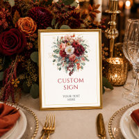 Glam Burgund Gold Floral Deep Red custom 8x10 Schi