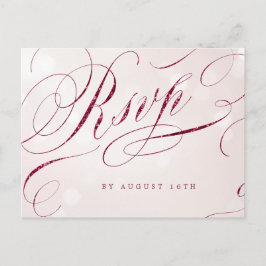 Glam burgundy kalligraphische Hochzeit UAWG Einladungspostkarte