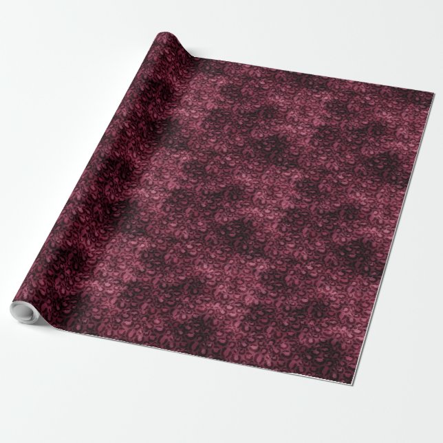 Glam Burgundy Leopard Print Geschenkpapier (Ungerollt)