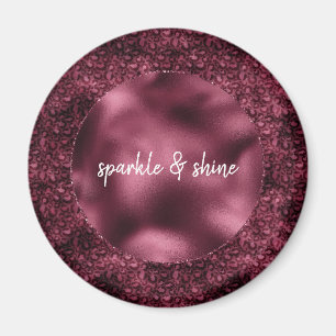 Glam Burgundy Leopard Print Magnet