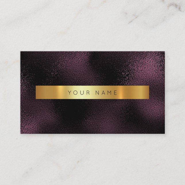 Glam Burgundy Noir Gold Marble Vip Business Card Visitenkarte (Vorderseite)