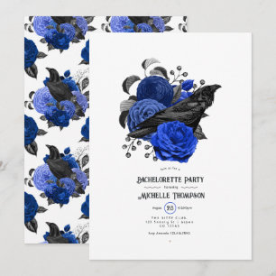 Glam Burgundy Raven Gothic Junggeselinnen-Abschied Einladung