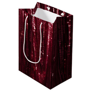 Glam Burgundy Red Glitzy Wedding Mittlere Geschenktüte