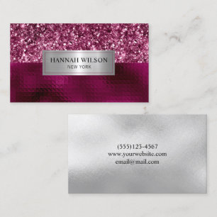 Glam Burgundy Sparkle Glitzer Business Card Visitenkarte