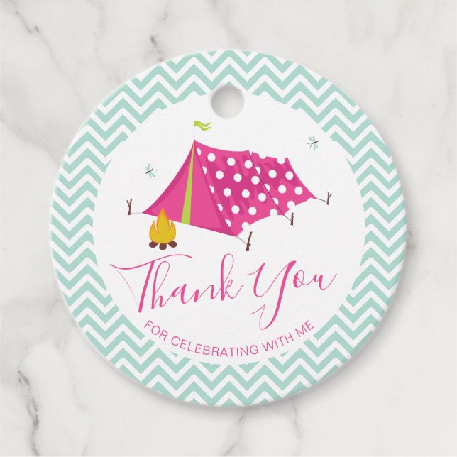 Glam Camp Makeover Girls Geburtstag Geschenkanhänger (Vorderseite)