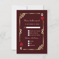 Glam Casino Gold Deep Burgundy Art Deco Hochzeit
