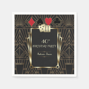 Glam Casino Great Gatsby 40. Poker Geburtstag Serviette