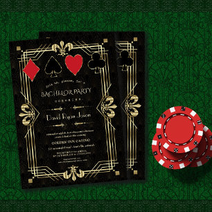Glam Casino Royale Great Gatsby Bachelor Party Einladung