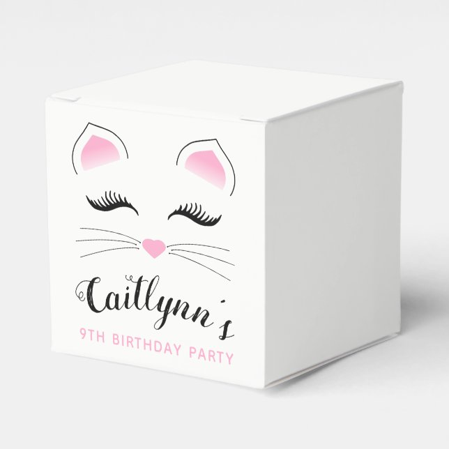 Glam Cat Birthday Party Geschenkschachtel (Vorderseite)
